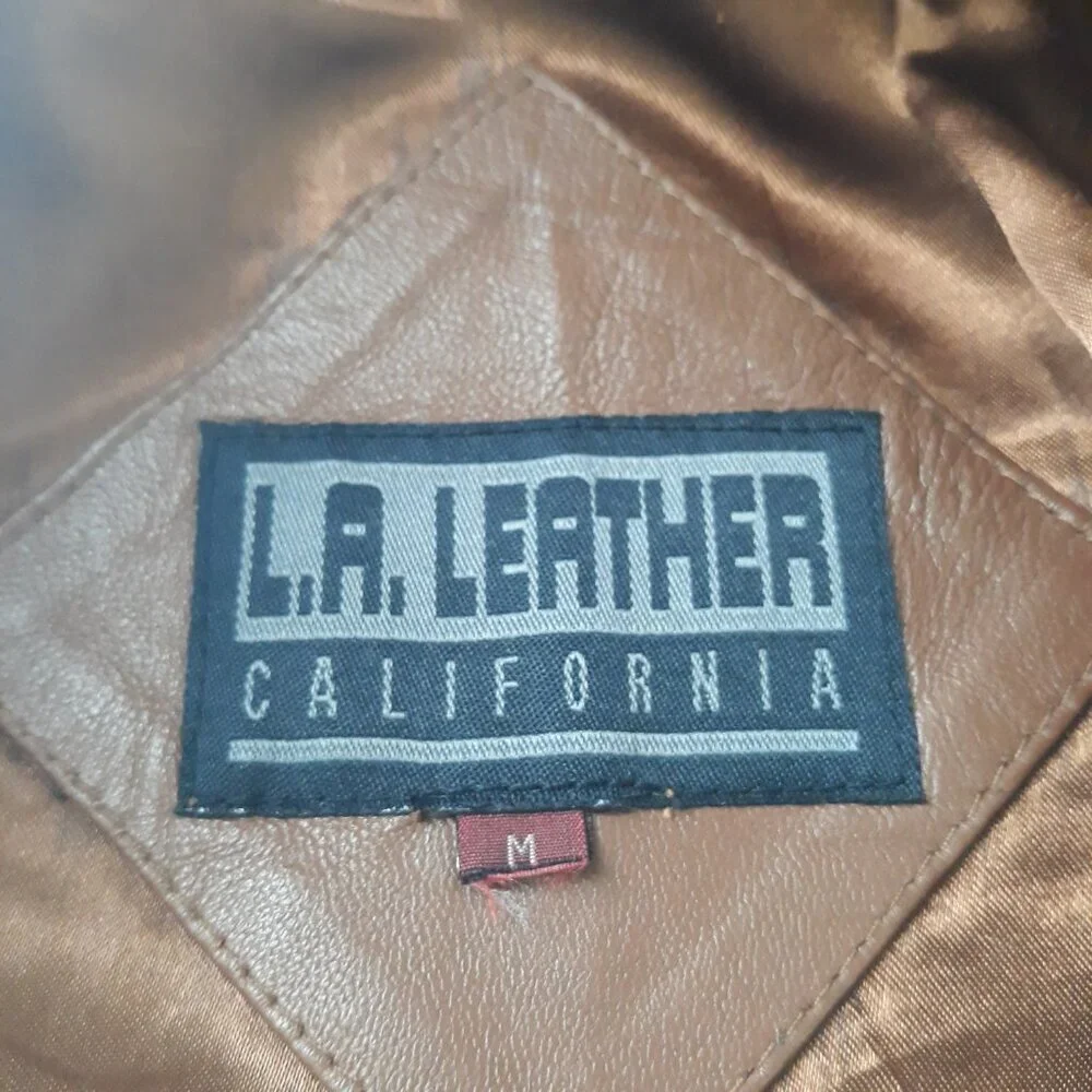 Vtg. L.A. Leather Caramel Brown Blazer Jacket Small Western Classic Minimalist